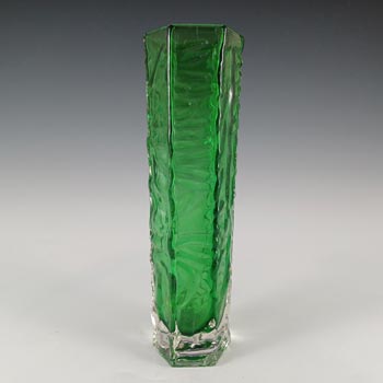 (image for) Tajima Japanese "Best Art Glass" Textured Green Cased Glass Vase