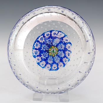 (image for) LABELLED John Deacons Blue & Clear Glass Millefiori Bowl