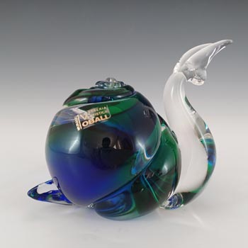 (image for) LABELLED Oball Murano Blue & Green Glass Snail Sculpture