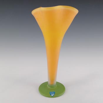 LABELLED Orrefors Yellow Glass 'Chanterelle' Vase by Anne Nilsson