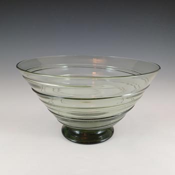 (image for) Whitefriars #8901 Sea Green Glass Ribbon Trail Bowl by Barnaby Powell