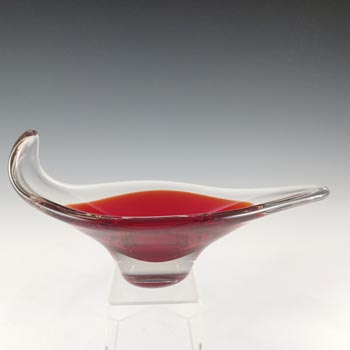 (image for) Whitefriars #9413 Ruby Red Cased Glass Bowl by Geoffrey Baxter