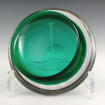 (image for) Whitefriars #9514 Cased Green Glass Vintage Bowl / Ashtray