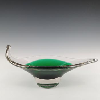 (image for) Whitefriars #9413 Green Cased Glass Bowl by Geoffrey Baxter