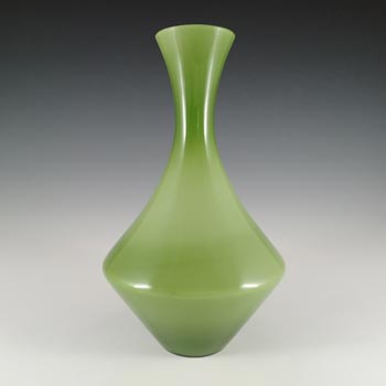Scandinavian Style Retro Green Opal Cased Glass Vase