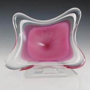 (image for) SIGNED Flygsfors Coquille Pink Glass Bowl by Paul Kedelv