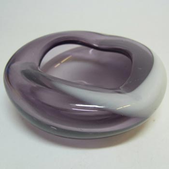 (image for) Japanese Purple & White Vintage Glass Bowl / Ashtray