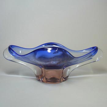 (image for) Chřibská #231/2/27 Czech Pink & Blue Glass Bowl