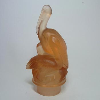 Walther & Söhne Art Deco Pink Glass Pelican Figurine