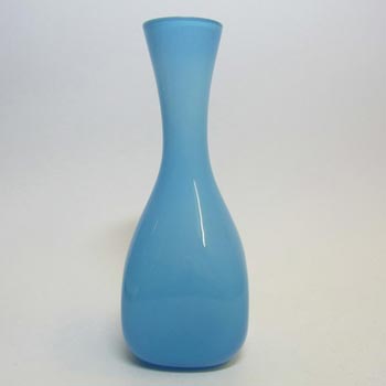 (image for) Ekenas Glasbruk Swedish Blue Cased Glass 6.5" Vase - Labelled