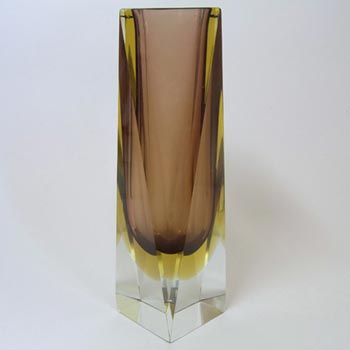 (image for) Large Murano/Sommerso Faceted Glass Block Vase
