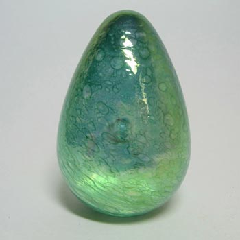 (image for) Heron Glass Green Iridescent 'Egg' Paperweight