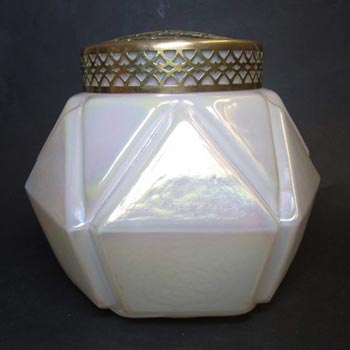 (image for) Art Nouveau Iridescent Geometric Pearl Glass Posy Vase