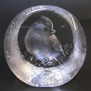 Mats Jonasson #9206 Glass Paperweight Bird Sculpture - Signed