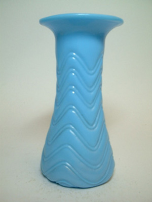 Victorian 1900's Mould Blown Blue Milk Glass Vase