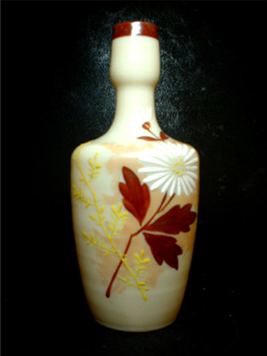 (image for) Antique 1900's Victorian Hand Painted Opaque Glass Vase
