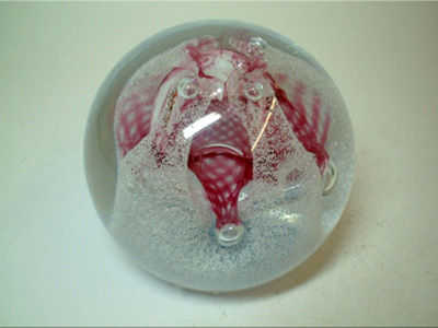 (image for) Caithness "Congratulations" Pink Glass Paperweight