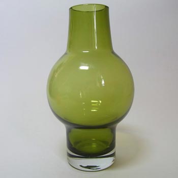 (image for) Riihimaki #1371 Riihimaen Lasi Oy Green Glass Vase