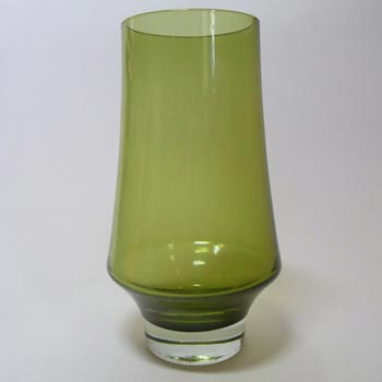 (image for) Riihimaki #1374 Riihimaen Lasi Oy Finnish Green Glass Vase