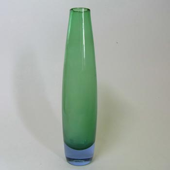(image for) Vintage Green & Blue Cased Glass Vase