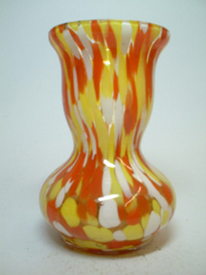 (image for) 1930's Bohemian Red Spatter/Splatter Glass Vase