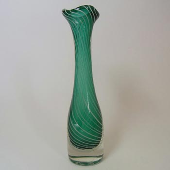 (image for) Scandinavian Green & White Spiral Cased Glass Vase