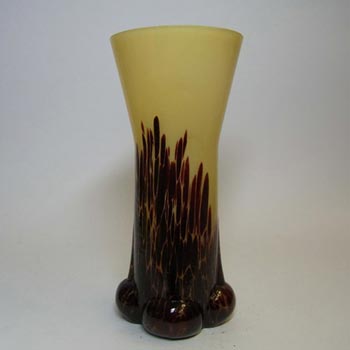 (image for) 1930's Bohemian Brown/Beige Spatter Glass Vase
