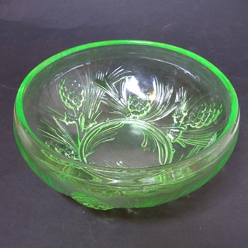 (image for) Jobling #5000 Art Deco Uranium Green Glass Fircone Bowl/Dish