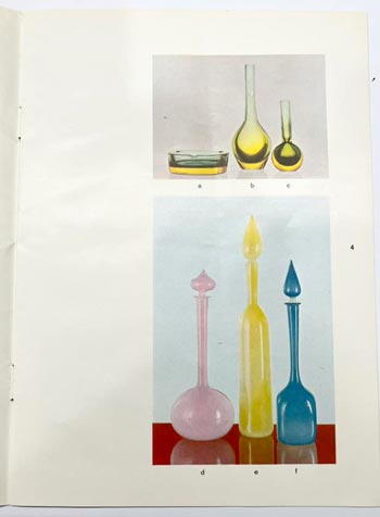 Archimede Seguso Murano Glass 1965 Catalogue, Page 4