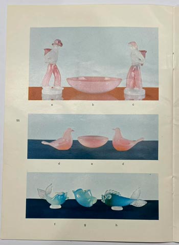Archimede Seguso Murano Glass 1965 Catalogue, Page 11