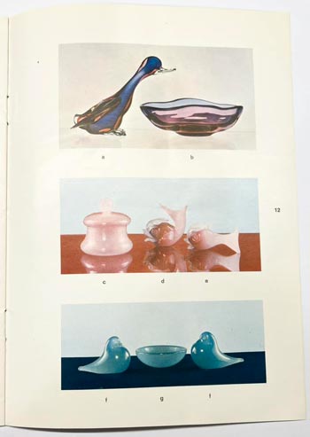Archimede Seguso Murano Glass 1965 Catalogue, Page 12