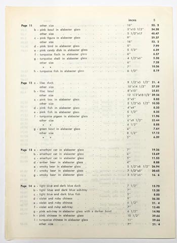 Archimede Seguso Murano Glass 1965 Catalogue, Price List Page 4