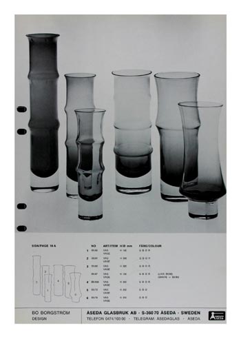 Aseda Glasbruk Murano Glass 1971-73 Catalogue, Page 10