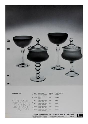 Aseda Glasbruk 1971-73 Swedish Glass Catalogue, Page 24