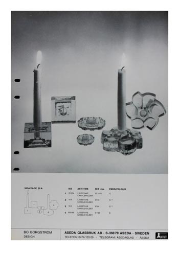 Aseda Glasbruk 1971-73 Swedish Glass Catalogue, Page 29