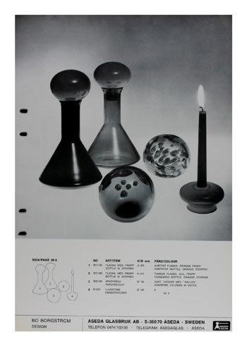 Aseda Glasbruk 1971-73 Swedish Glass Catalogue, Page 30