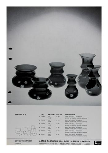 Aseda Glasbruk 1971-73 Swedish Glass Catalogue, Page 32