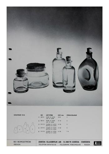 Aseda Glasbruk 1971-73 Swedish Glass Catalogue, Page 33