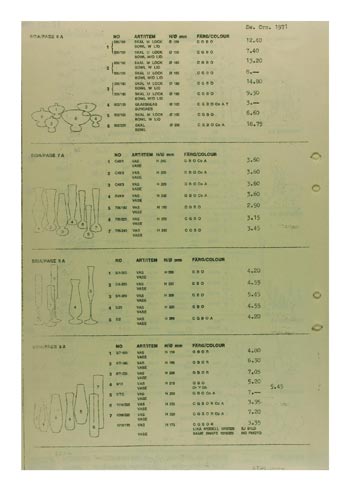 Aseda Glasbruk 1971-73 Swedish Glass Catalogue, Page 44