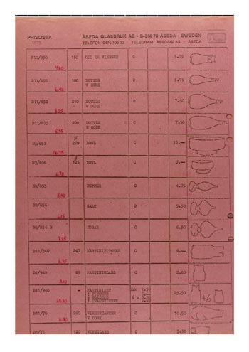 Aseda Glasbruk Murano Glass 1971-73 Catalogue, Page 52