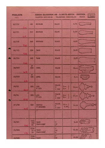 Aseda Glasbruk Murano Glass 1971-73 Catalogue, Page 55