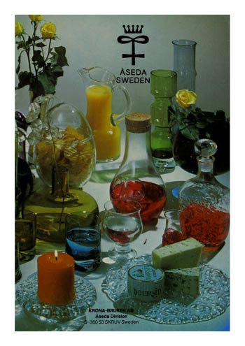 Aseda Glasbruk Murano Glass 1975-77 Catalogue, Front Cover