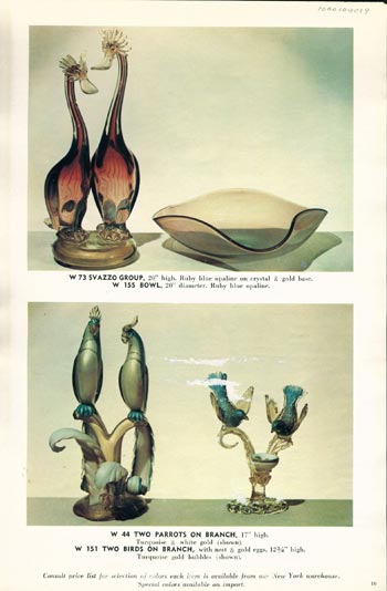 Barbini 1961 Murano Glass Catalogue, Page 10