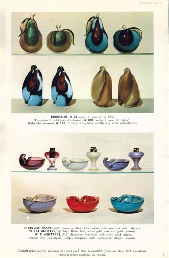 Barbini 1961 Murano Glass Catalogue, Page 12