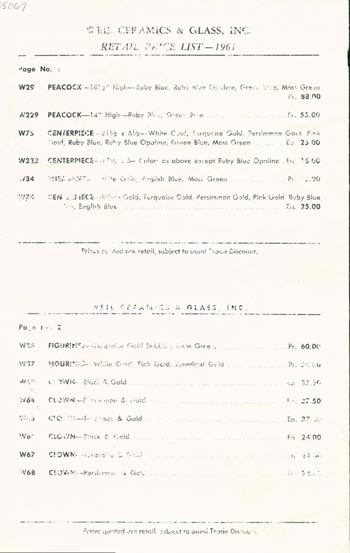 Barbini 1961 Murano Glass Catalogue, Page 17