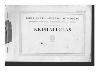 Boda 1926 Swedish Glass Catalogue, Front Cover