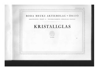 Boda 1928 Swedish Glass Catalogue, Introduction