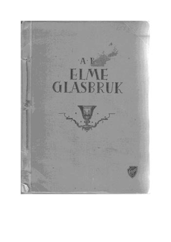 Elme Glasbruk 1926 Swedish Glass Catalogue, Front Cover