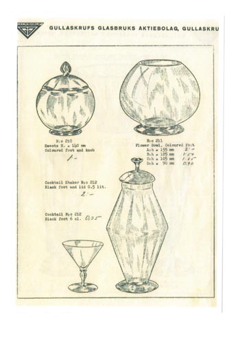 Gullaskruf Swedish Glass Catalogue - After 1933, Page 6