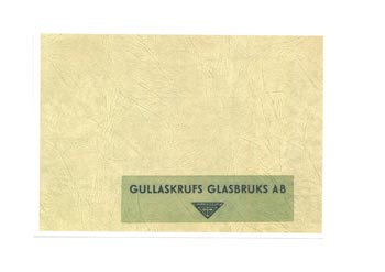 Gullaskruf 1953 Swedish Glass Catalogue, Front Cover